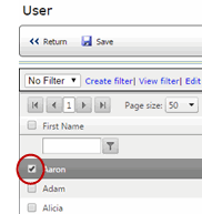 Select a user