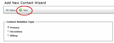 Select a Contact Relation Type